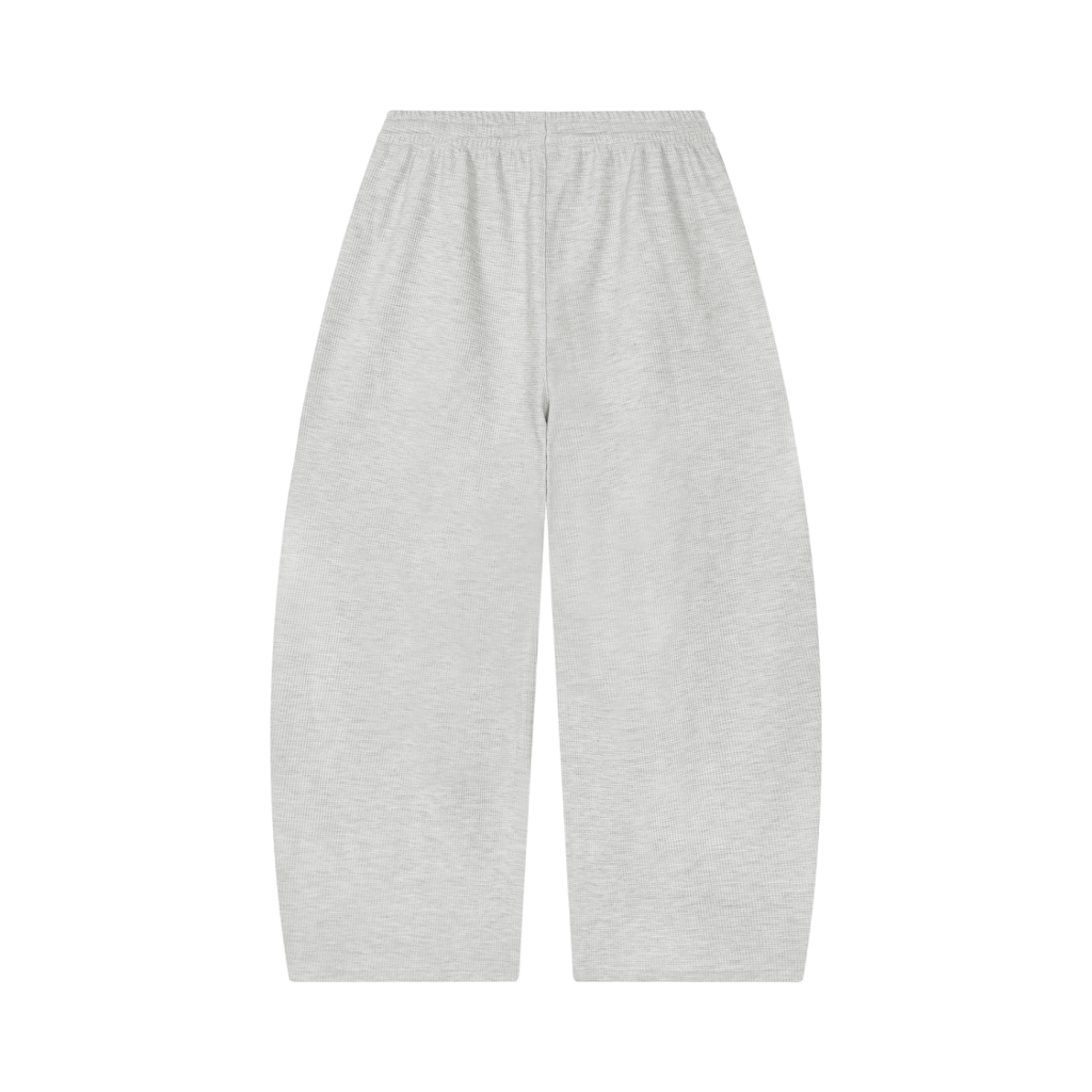 Waffle Barrel leg Open Hem Sweat Pants