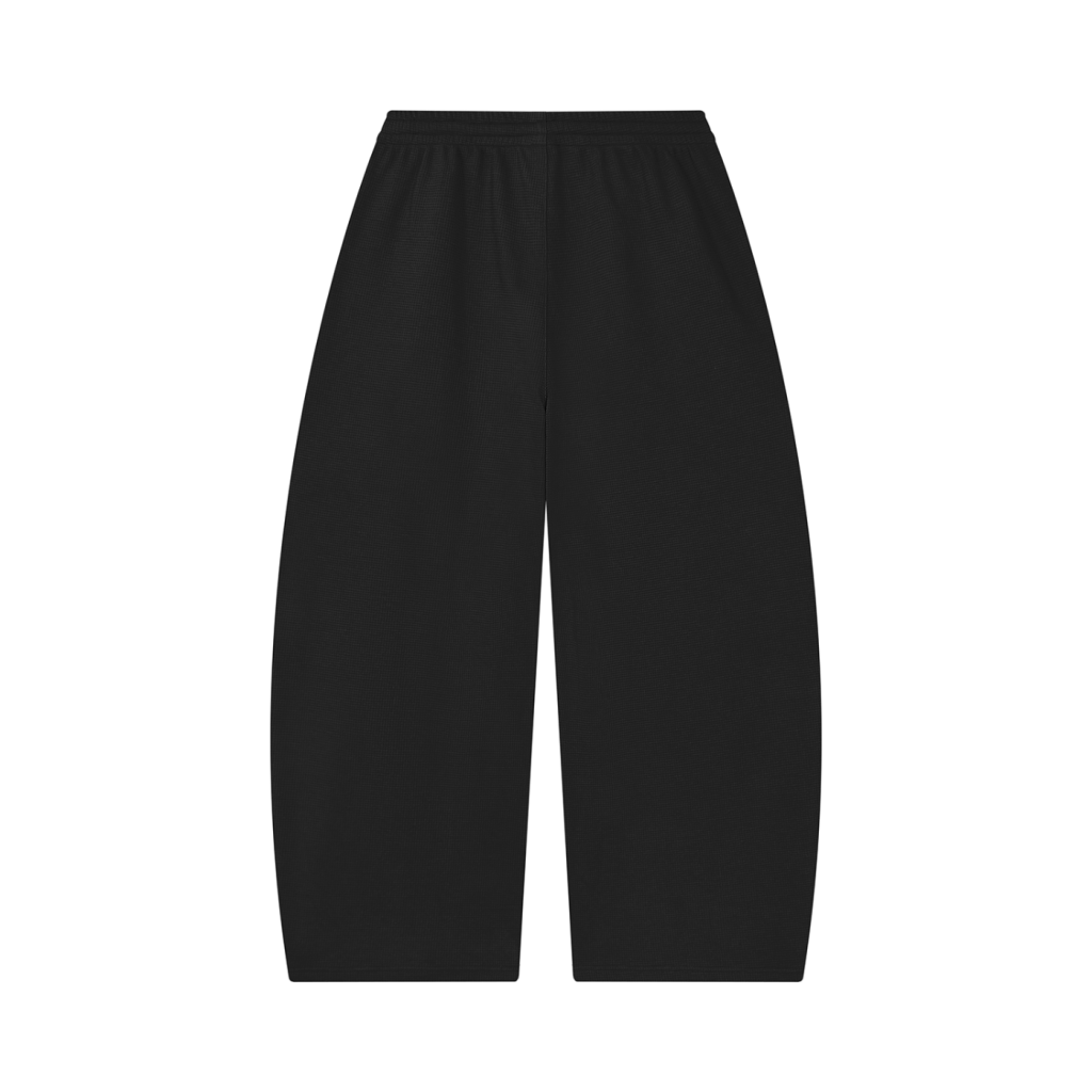 Waffle Barrel leg Open Hem Sweat Pants