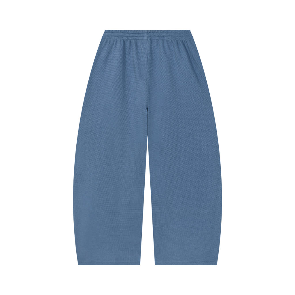 Waffle Barrel leg Open Hem Sweat Pants