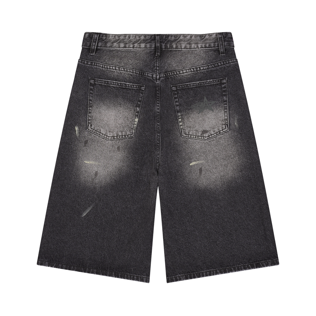 Vintage Washed Wide Leg Denim Shorts