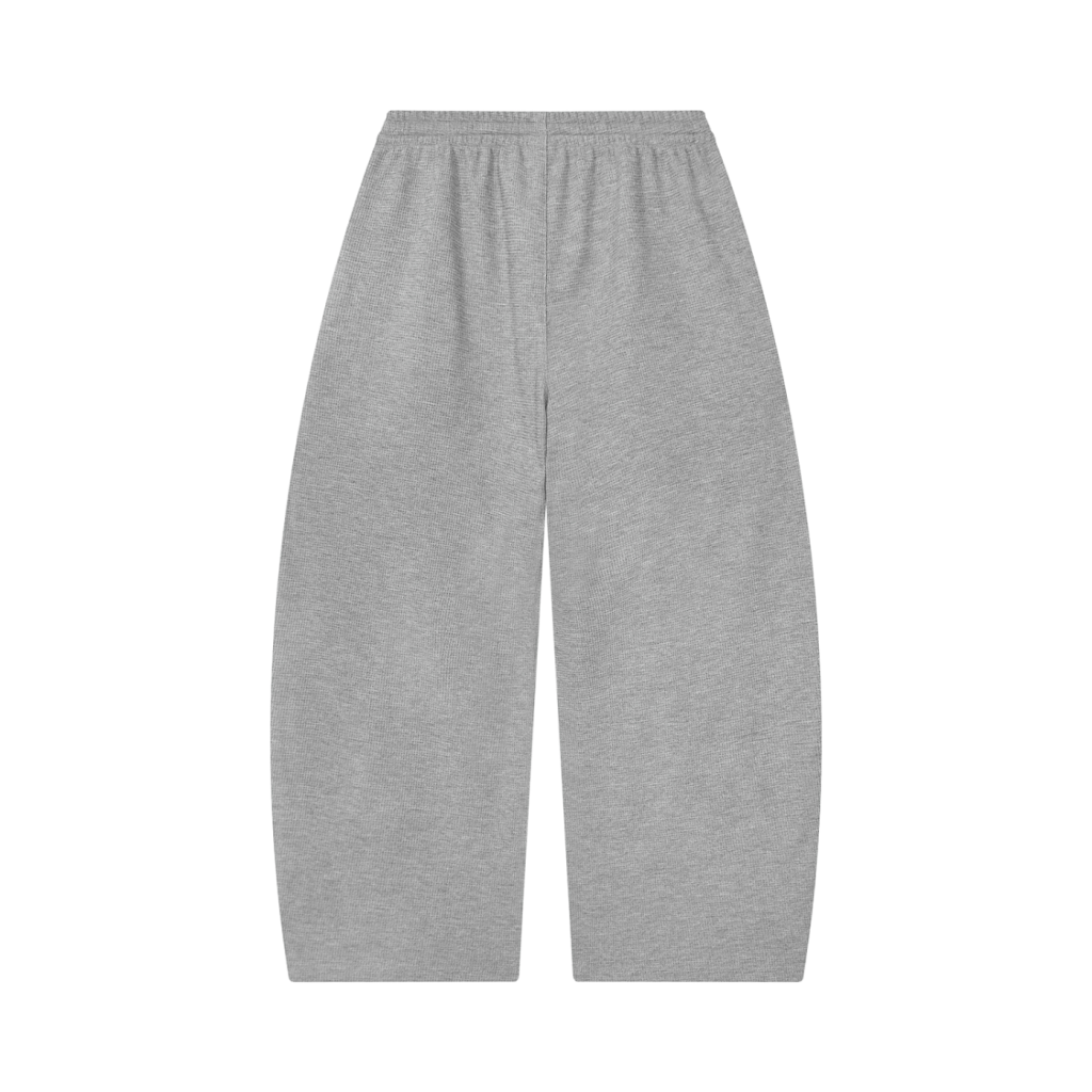 Waffle Barrel leg Open Hem Sweat Pants
