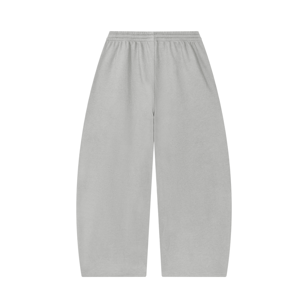 Waffle Barrel leg Open Hem Sweat Pants