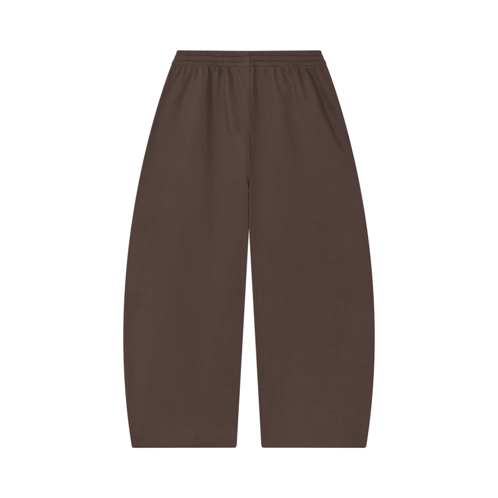 Waffle Barrel leg Open Hem Sweat Pants