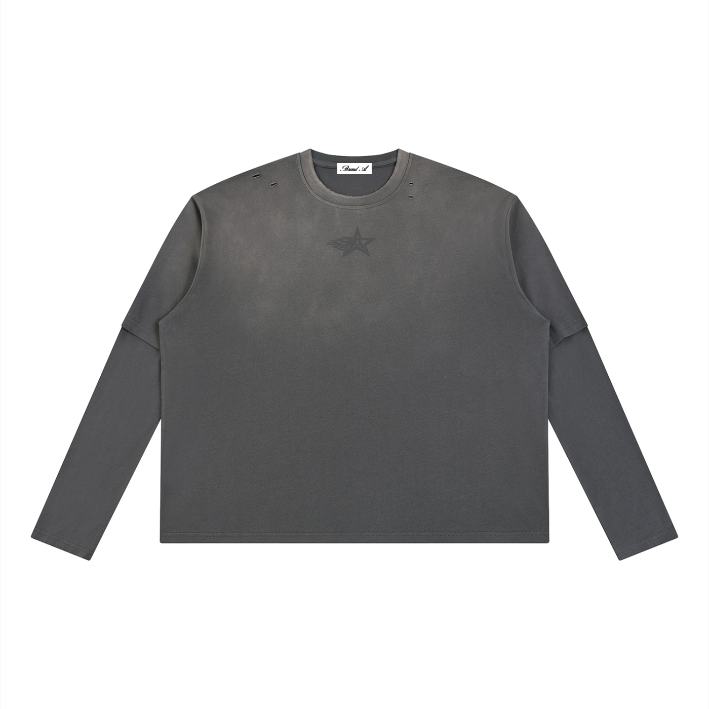 Inspired by the Fear of Being Average Vintage Washed Layered Long Sleeve