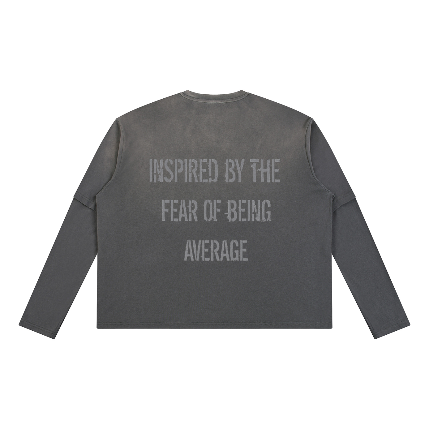 Inspired by the Fear of Being Average Vintage Washed Layered Long Sleeve