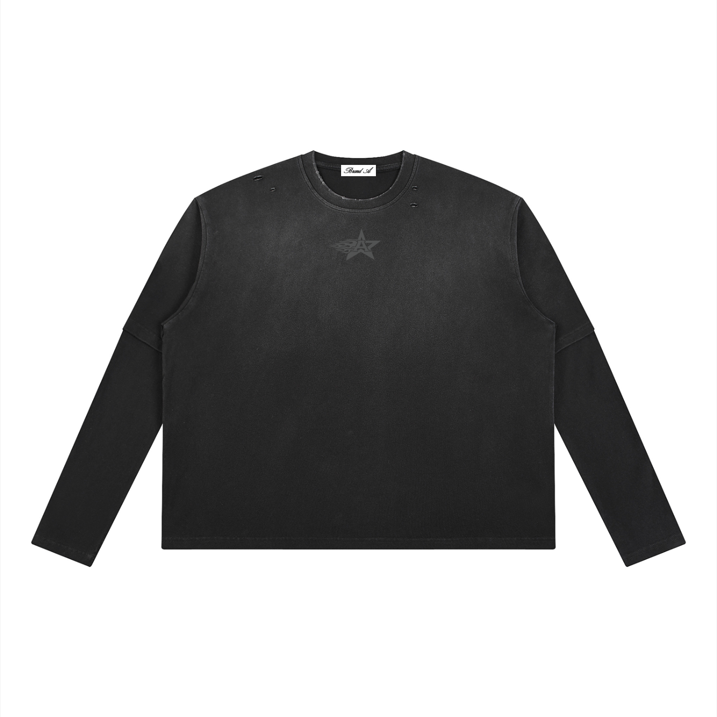 Inspired by the Fear of Being Average Vintage Washed Layered Long Sleeve