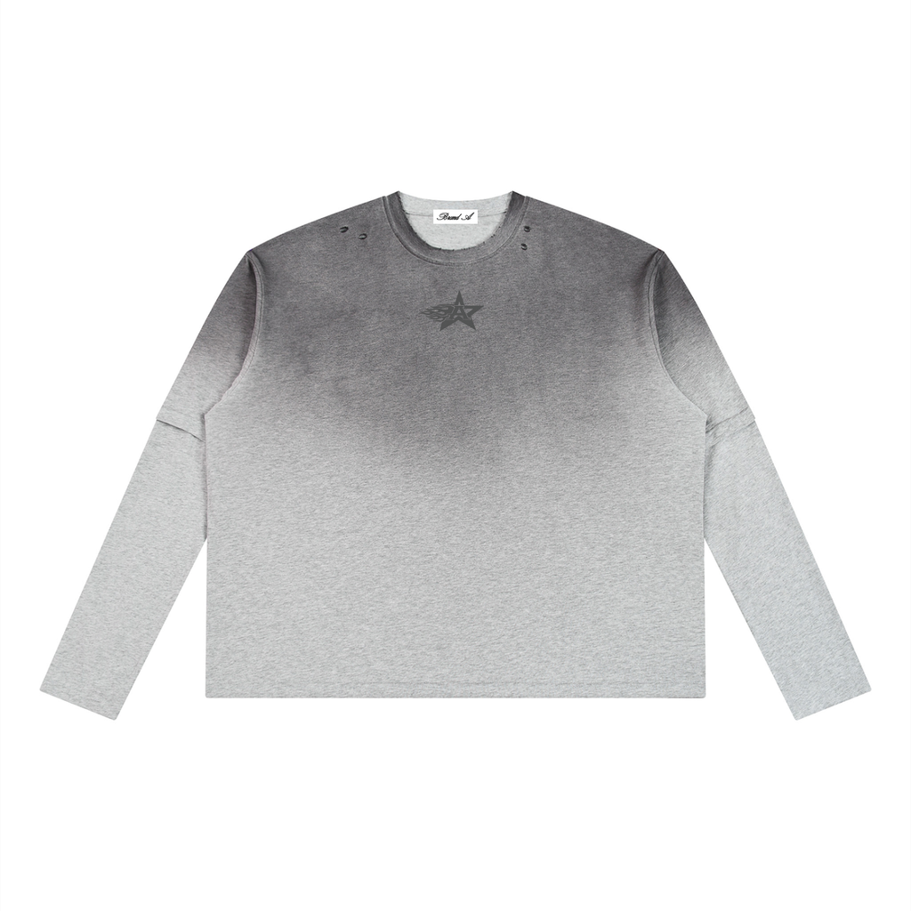 Inspired by the Fear of Being Average Vintage Washed Layered Long Sleeve