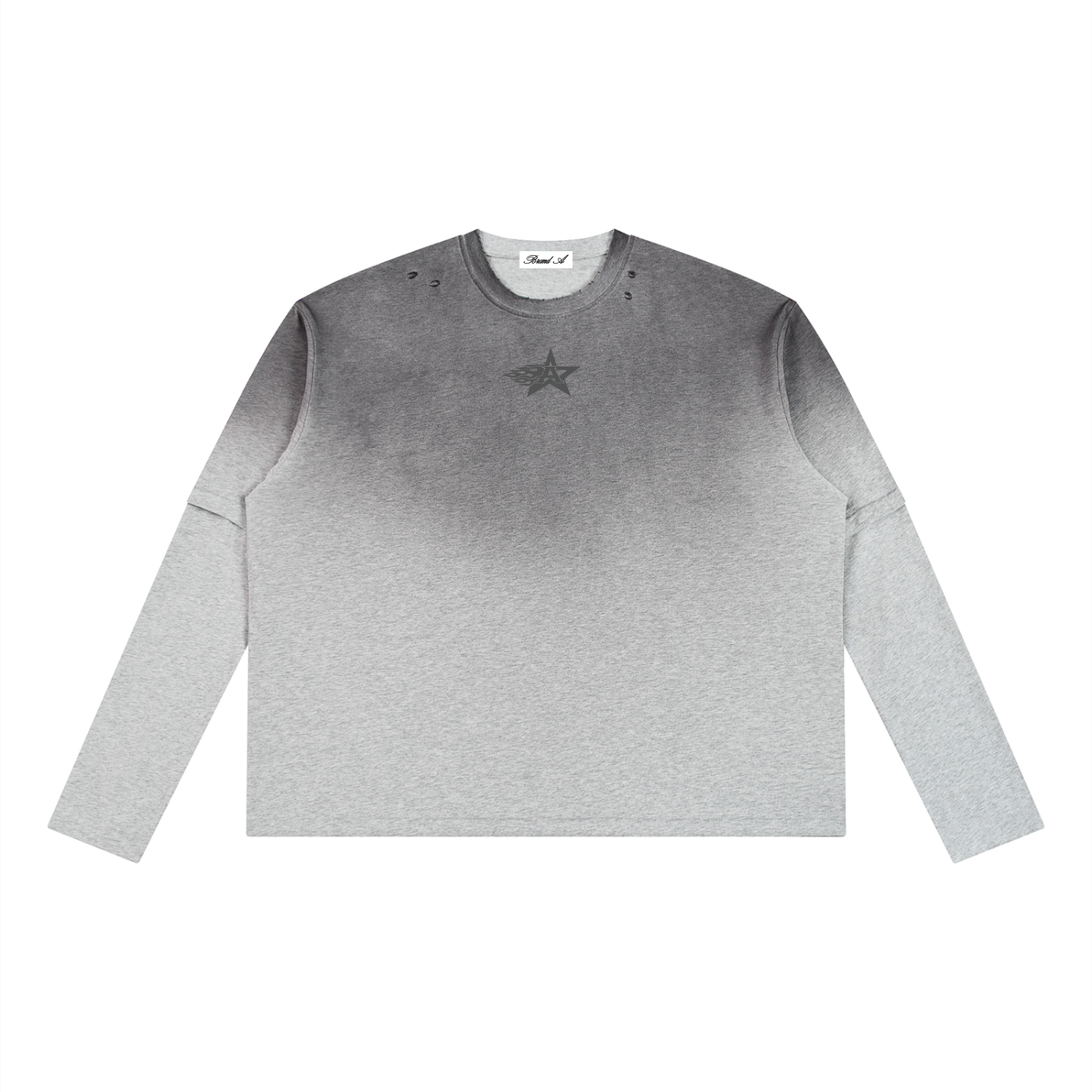 Inspired by the Fear of Being Average Vintage Washed Layered Long Sleeve