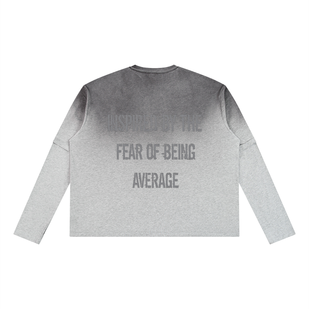 Inspired by the Fear of Being Average Vintage Washed Layered Long Sleeve