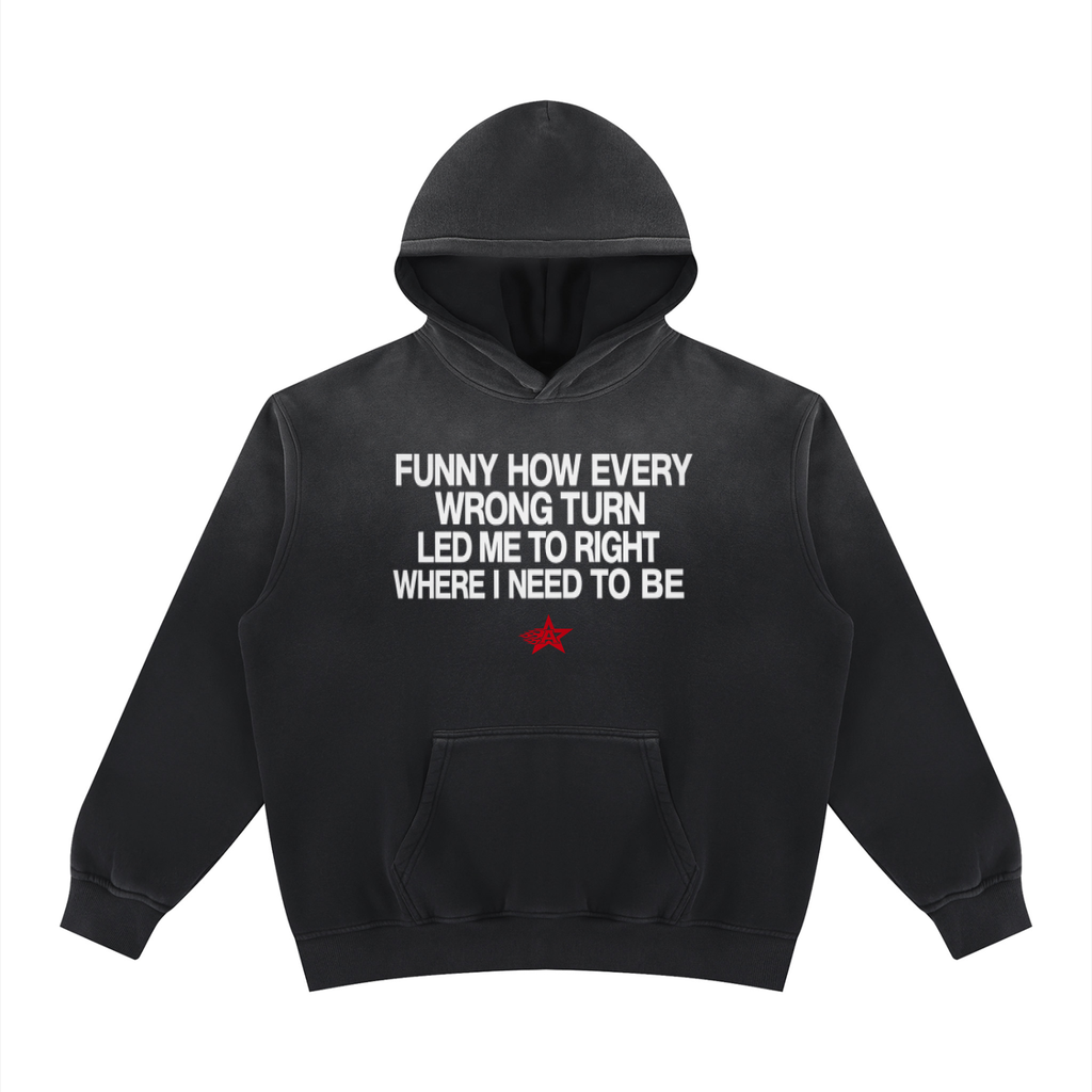 Right Where I Need to Be Vintage Wash Fleece Hoodie