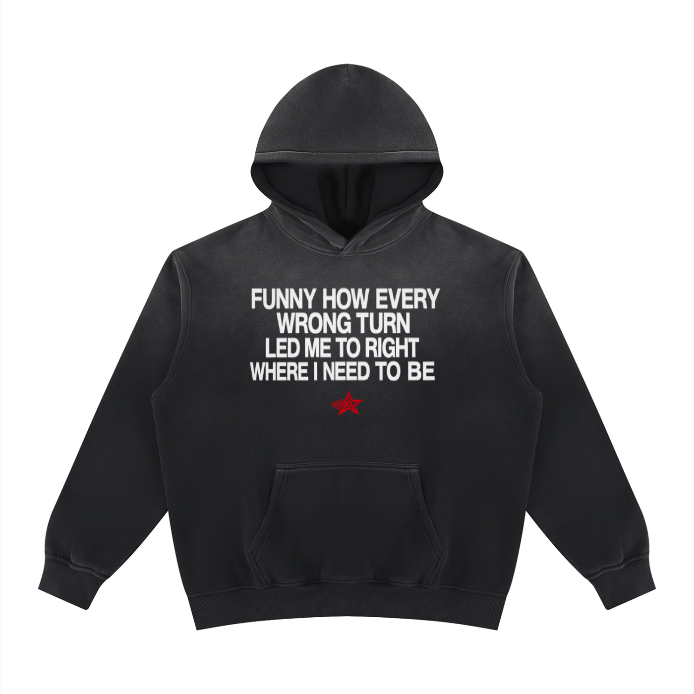 Right Where I Need to Be Vintage Wash Fleece Hoodie