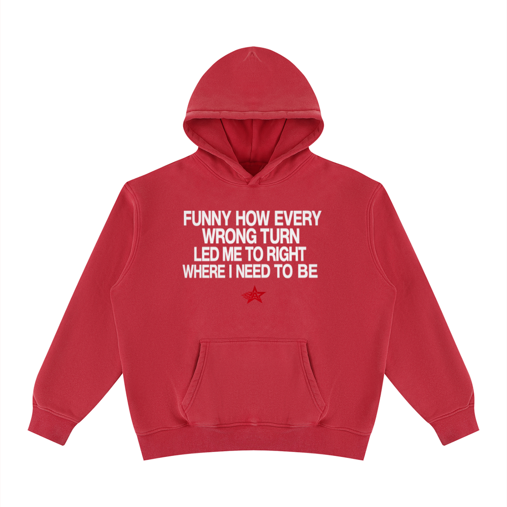 Right Where I Need to Be Vintage Wash Fleece Hoodie