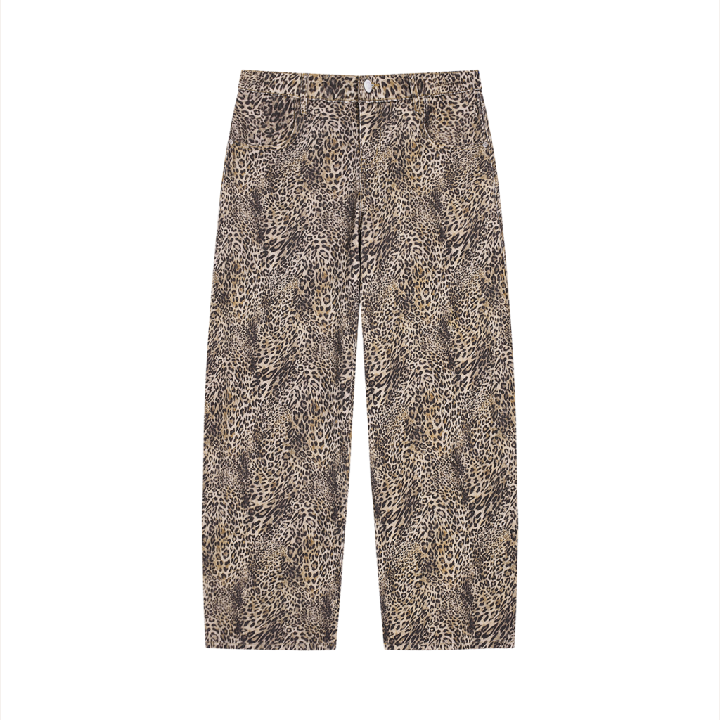 Leopard Print Wide Leg Jeans