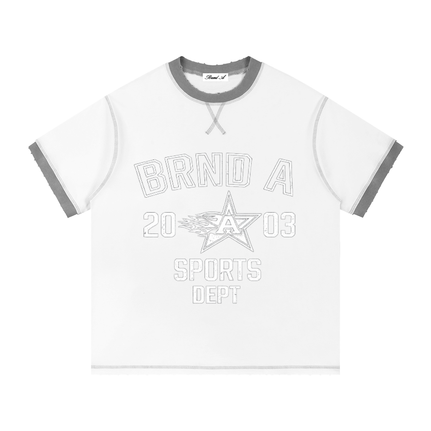 Contrast-Stitched BRND A Athletic Department T-Shirt